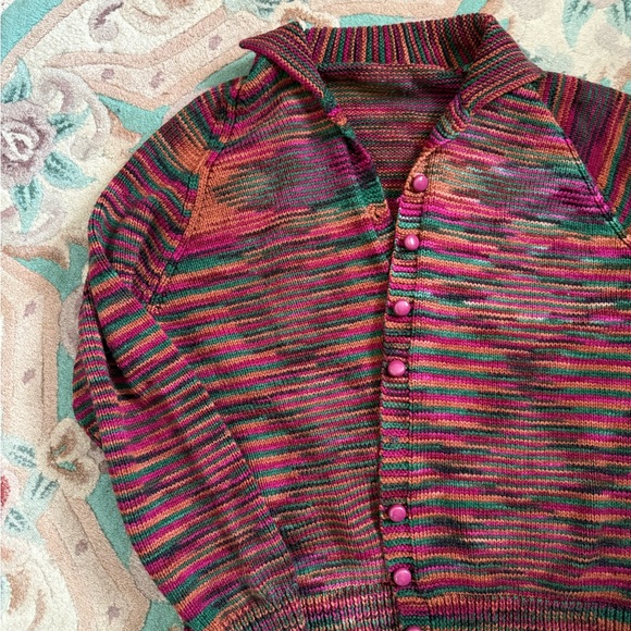 Multicolor Striped Knit Cardigan - Picture 2 of 5